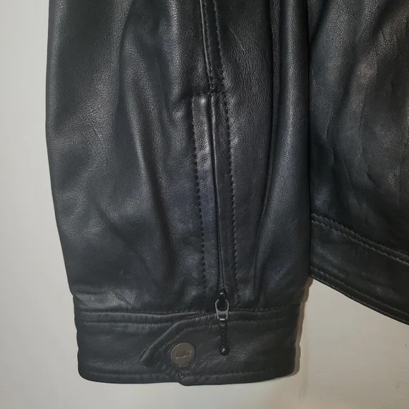 Mens Premium Black Cafe Racer Lambskin Leather Jacket - Picture 9 of 16